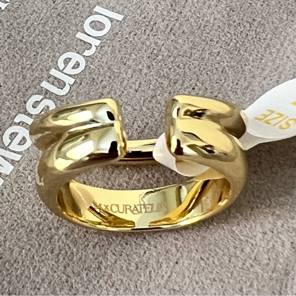 NEW Loren Stewart x Curateur Deux Open Band Ring 14k Yellow Gold Plated Size 7 - Picture 6 of 9